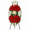 Luxury Red & White Funeral Standing Spray