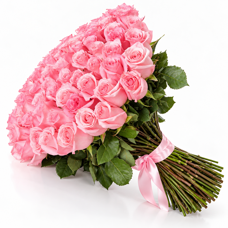 75 Luxury Pink Roses – 80 cm
