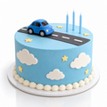 Blue Car Birthday Cake #12