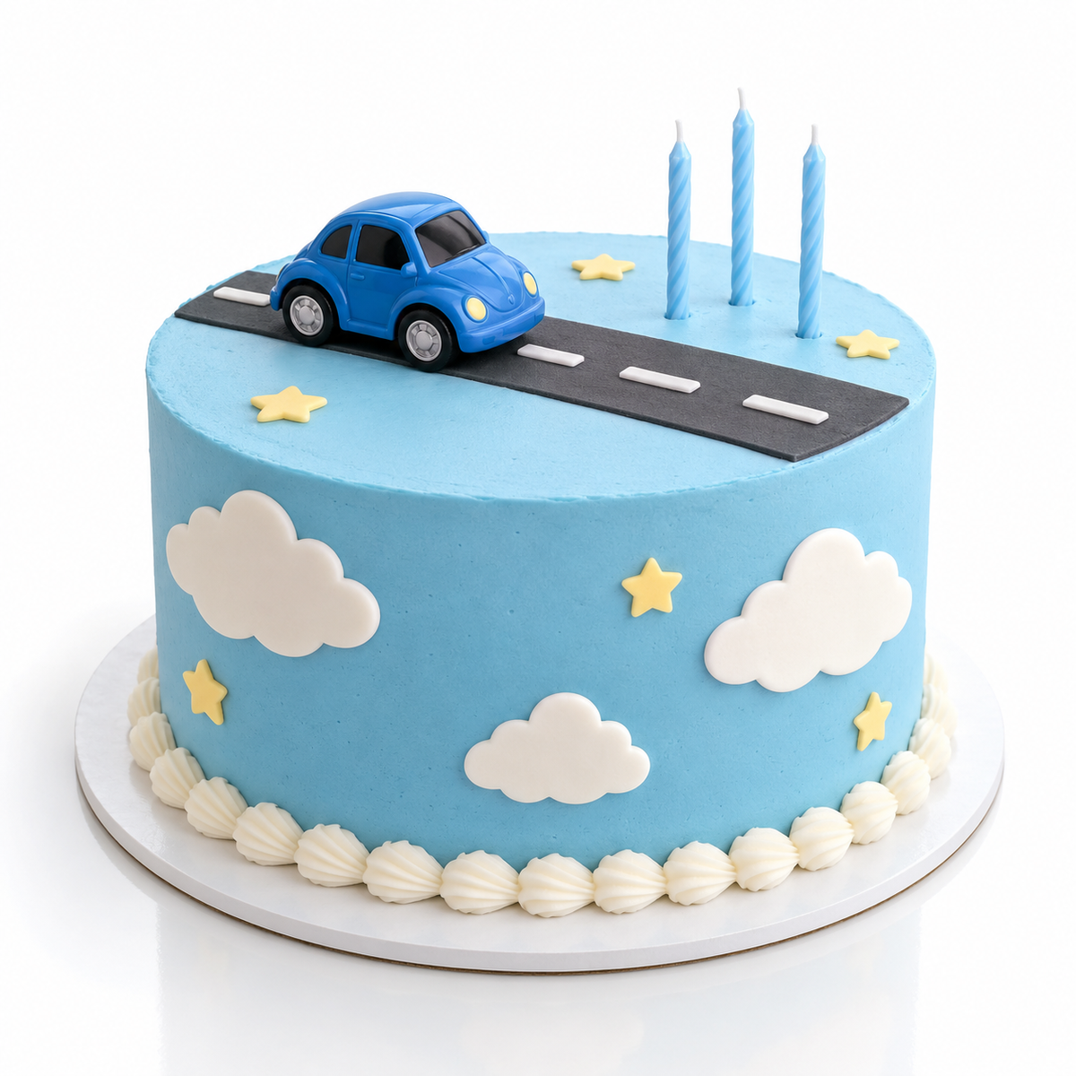Blue Car Birthday Cake #12
