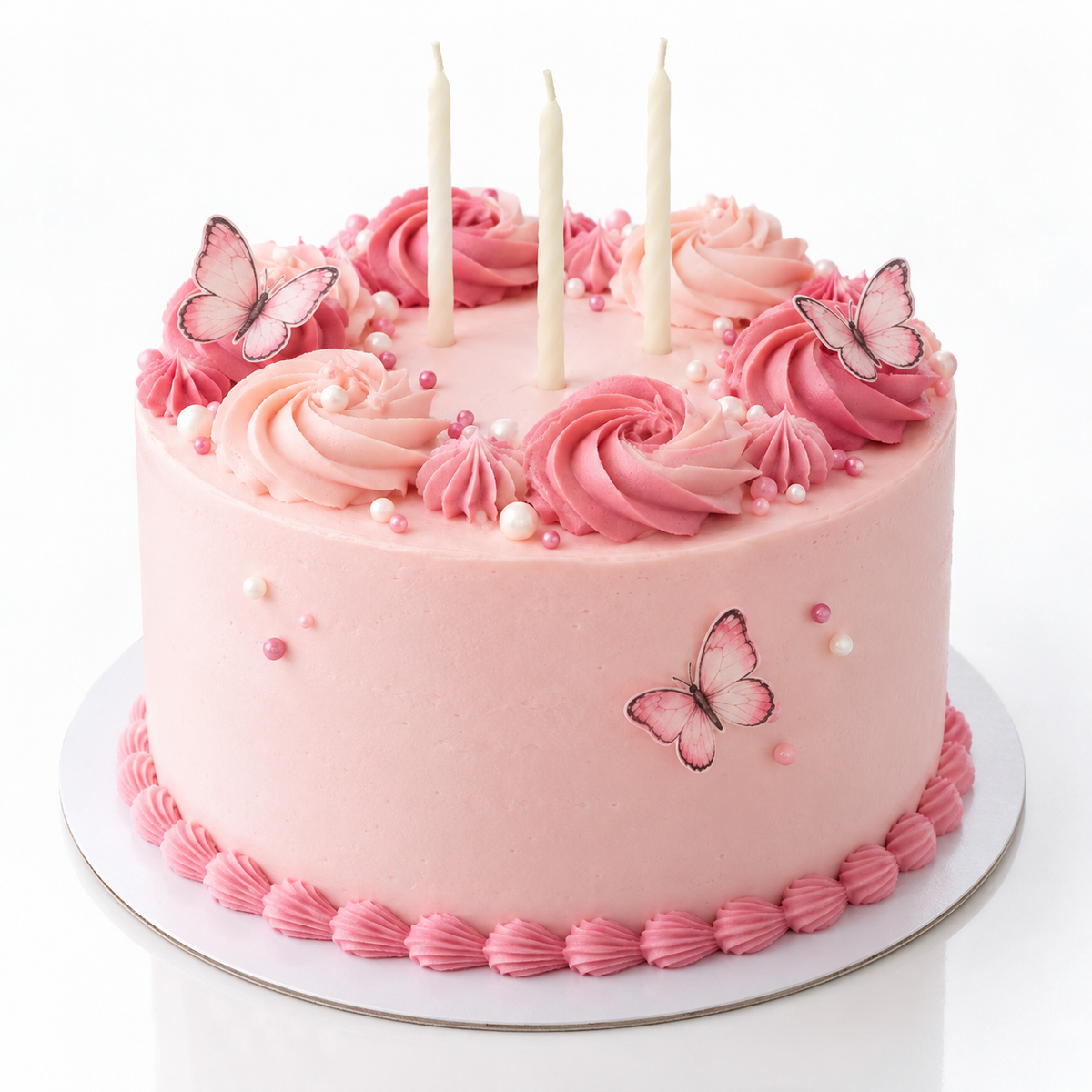 Pink Butterfly Birthday Cake #11